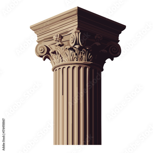 Classical Corinthian Column Capital and Shaft.