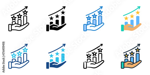 Reputation management icon set multiple style collection 
