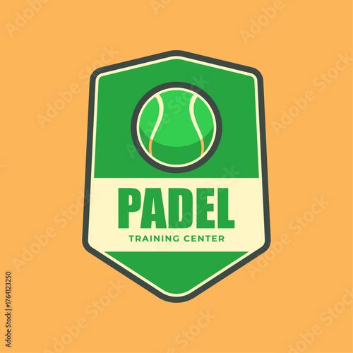 Padel Logo Template Collection with Retro Graphic Style