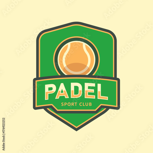 Padel Sport Club Retro Logo and Emblem Template