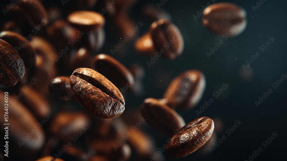 Fototapeta premium Coffee Beans Cinematic Fall/コーヒー豆シネマティック落下8