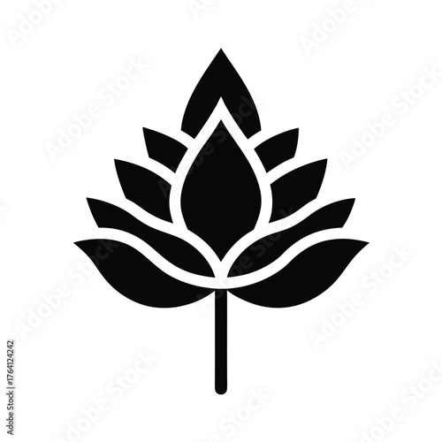 Water Buttercup Spike Icon Vector Illustration