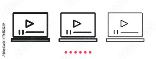 Digital streaming icon. Thin line icon vector