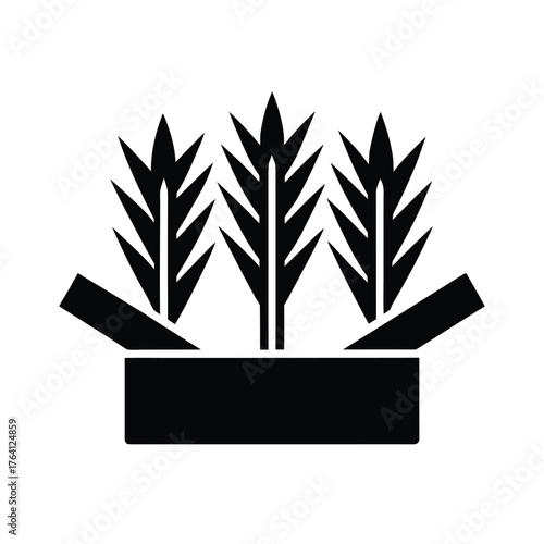 Tape Grass Arrangement Icon Vector Illustration