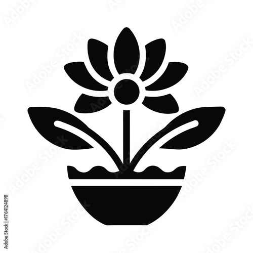 Water Buttercup Arrangement Icon Vector Illustration