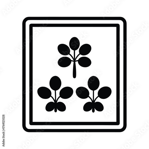 Watercress Seed Border Icon Vector Illustration