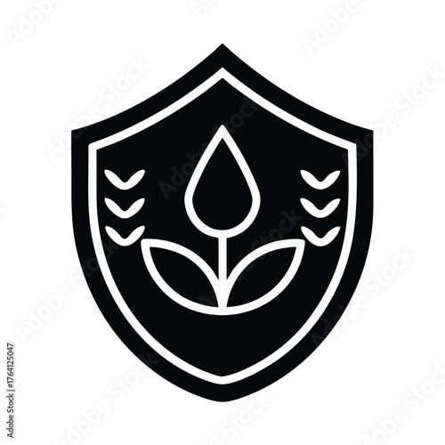 Water Shield Seed Border Icon Vector Illustration