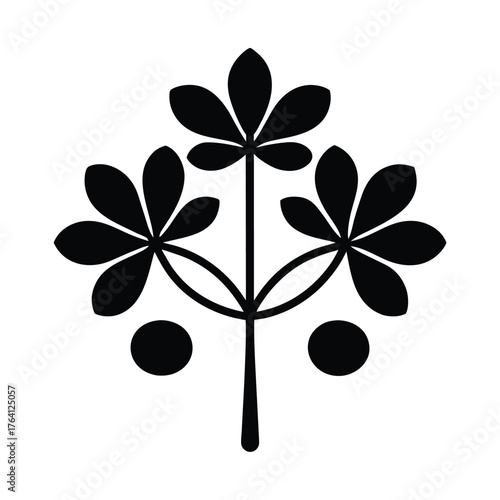 Water Pennywort Seed Border Icon Vector Illustration