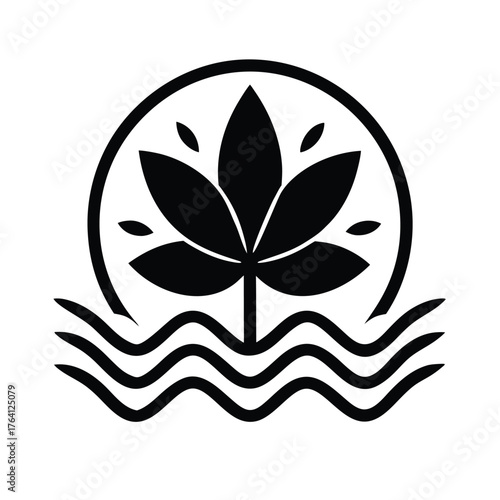 Water Crowfoot Seed Border Icon Vector Illustration
