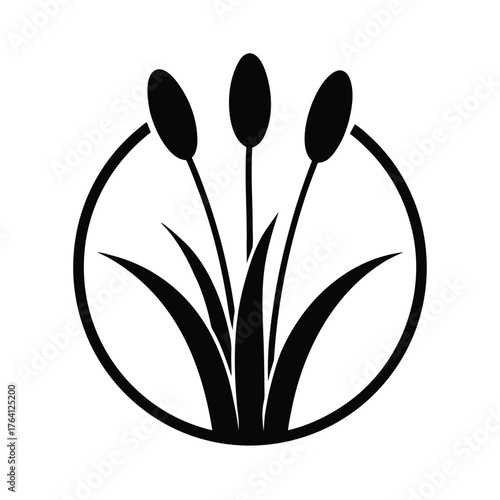 Bulrush Nut Border Icon Vector Illustration