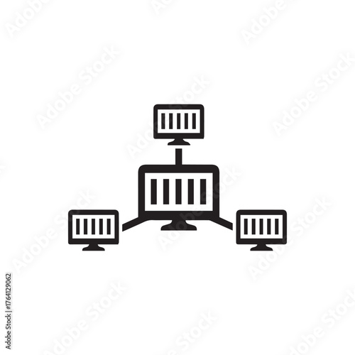 Data Network Diagram Icon | IT Connection Vector Design