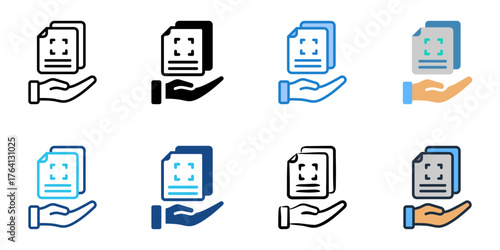 Whitepapers icon set multiple style collection 
