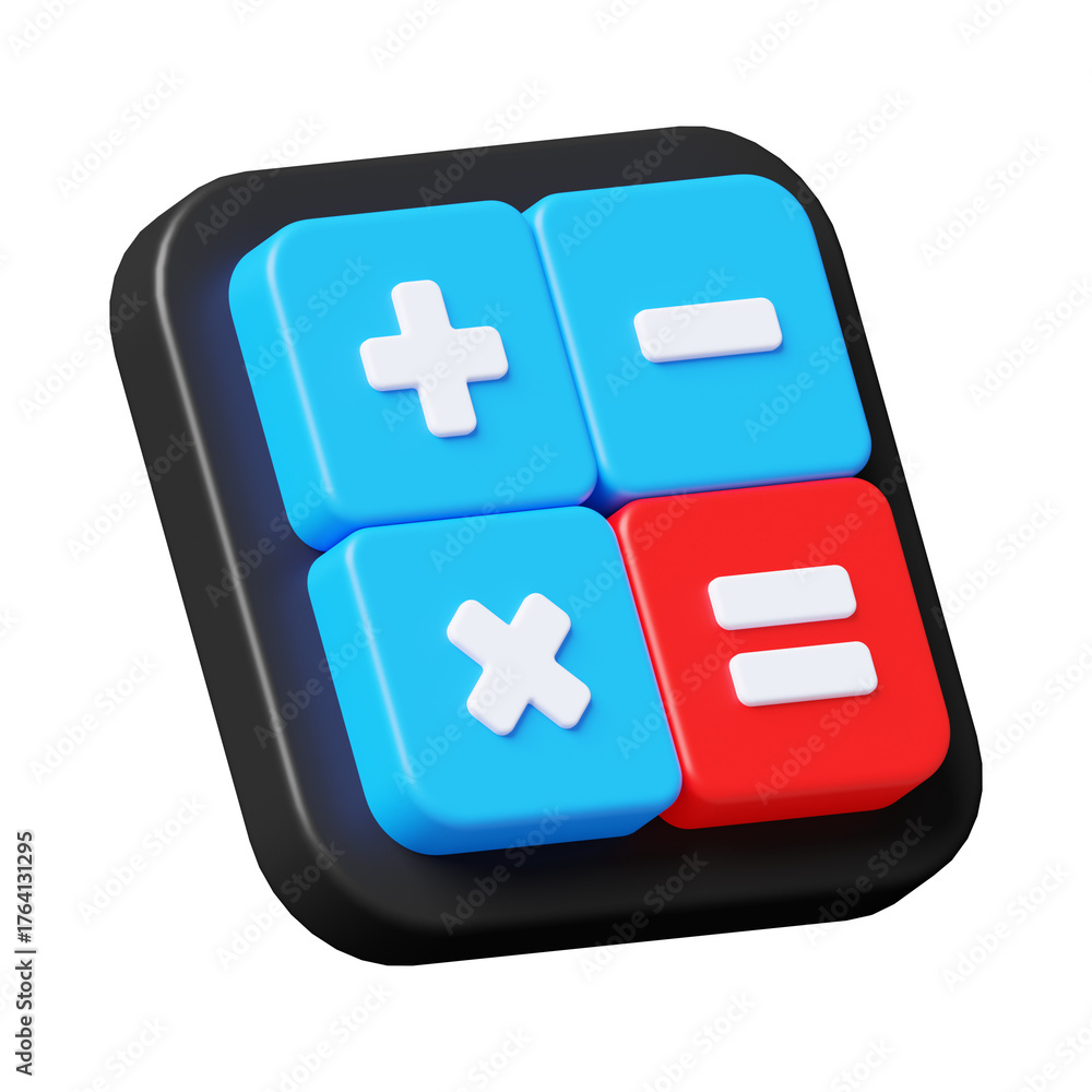 Fototapeta premium Calculator Math Icon 3D