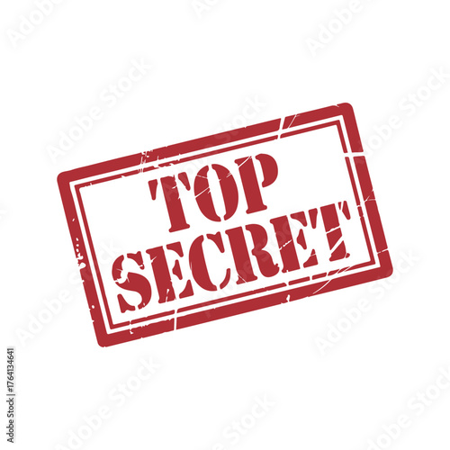 Top Secret Stamp. Red Text Rubber Stamp Ink - Vector.