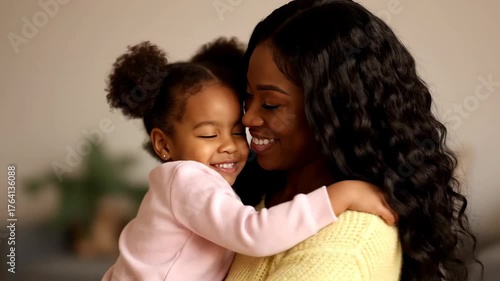 Loving Moment Between Mother and Child in Cozy Indoor Setting