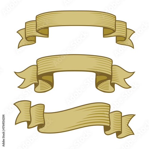 gold victorian ribbon set for wedding invitation element and decoration