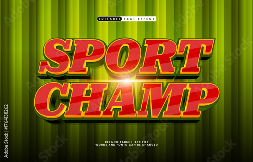 sport champ editable text effect for titles and promotion