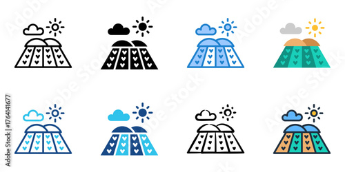 Field icon set multiple style collection 
