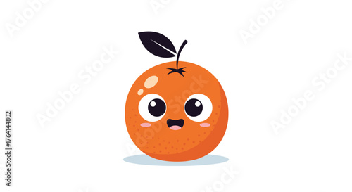 Cute cartoon orange character with big eyes and a happy expression.