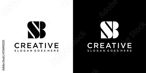 SB or BS initial letter logo design vector