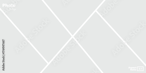 Diagonal line photo collage template with 2:1 aspect ratio for modern poster design