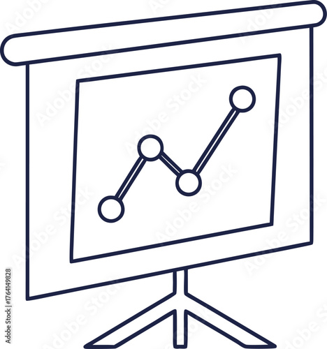 Simple line chart icon displayed as a vector outline on white