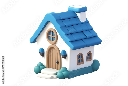 Cartoon house isolated on white background illustration