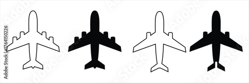 Plane icon. Simple airplane illustration.