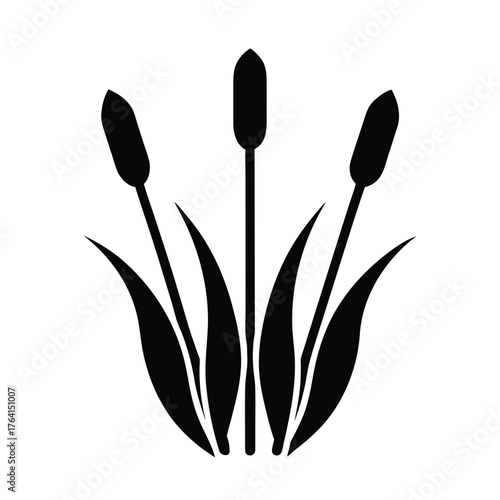 Cattail Plant Icon Vector Illustration