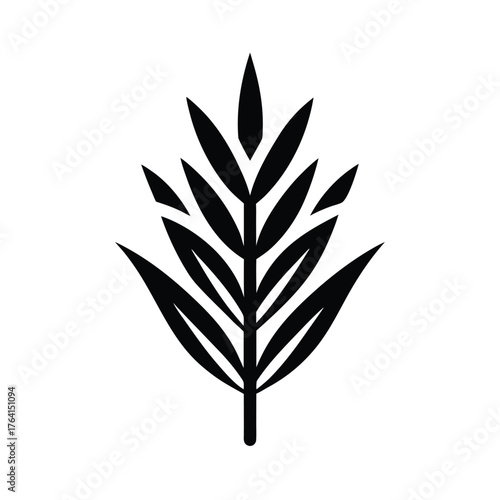 Wild Rice Plant Icon Vector Illustration