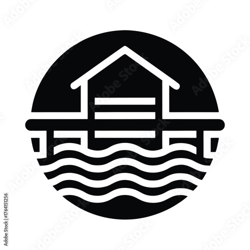 Water Dock Icon Vector Illustration