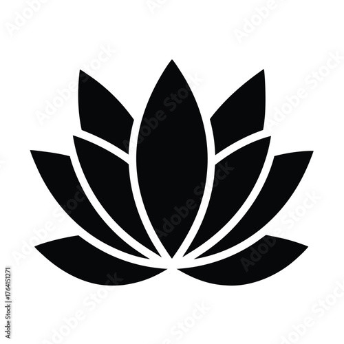 Water Lily Flower Icon Vector Illustration
