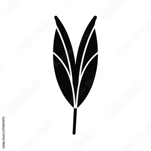 Cattail Leaf Icon Vector Illustration