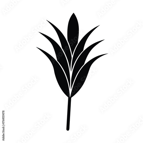 Bulrush Leaf Icon Vector Illustration