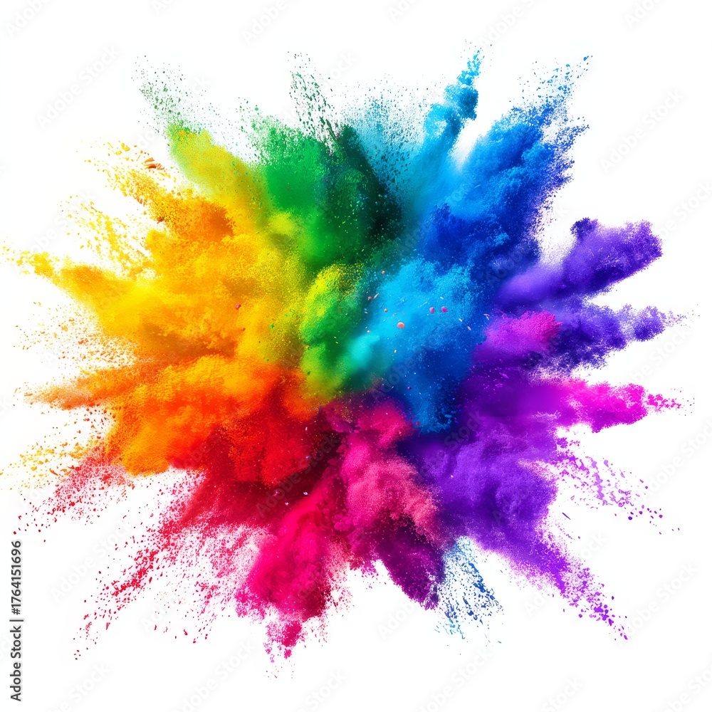 Fototapeta premium A stunning display of rainbow hues in an explosive cloud of powder.