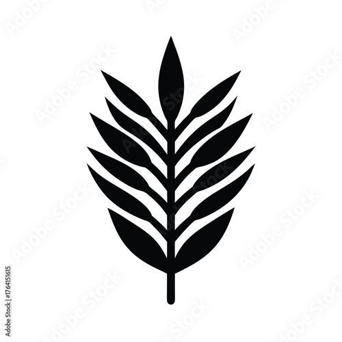 Wild Rice Leaf Icon Vector Illustration