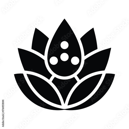 Blue Lotus Seed Icon Vector Illustration