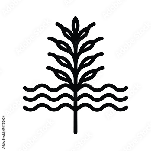 Water Milfoil Root Icon Vector Illustration