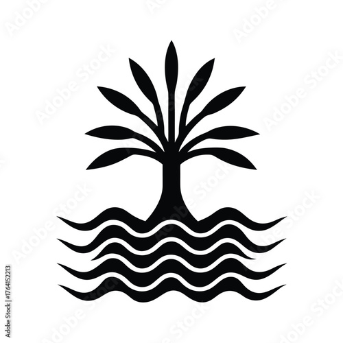 Water Dock Root Icon Vector Illustration