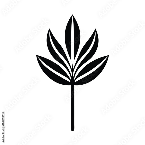 Water Plantain Stem Icon Vector Illustration