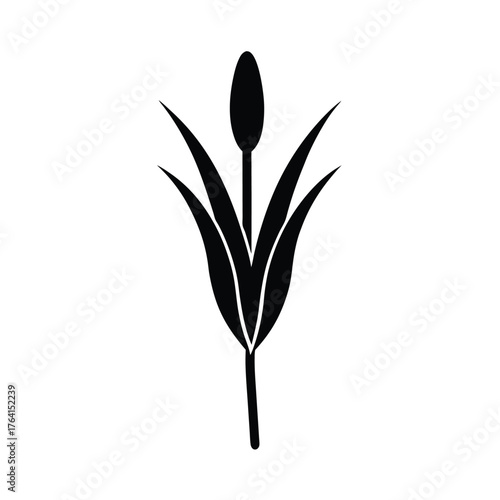 Cattail Stem Icon Vector Illustration