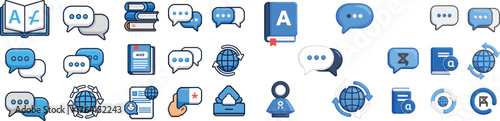 Language Translation and Dictionary Icon Pack | Communication & Education Symbols