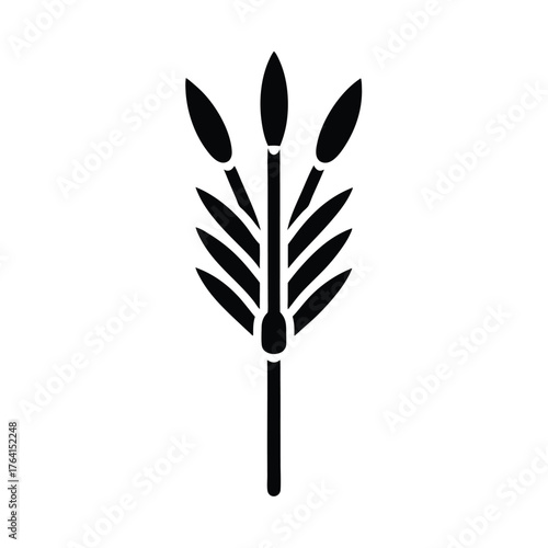 Bulrush Stem Icon Vector Illustration
