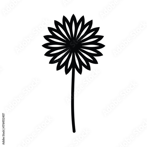 Water Marigold Stem Icon Vector Illustration