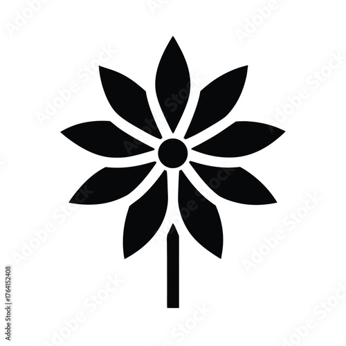Water Crowfoot Stem Icon Vector Illustration