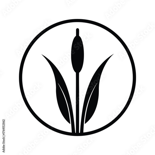 Cattail Bud Icon Vector Illustration