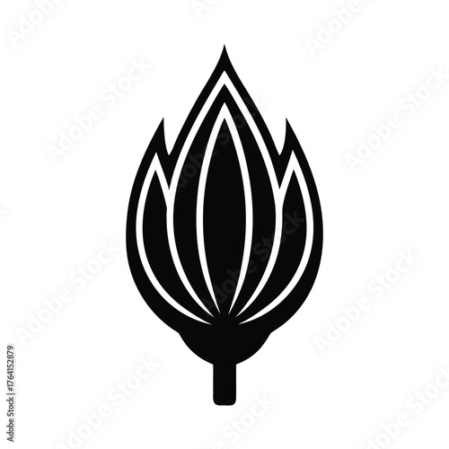 Water Milfoil Bud Icon Vector Illustration
