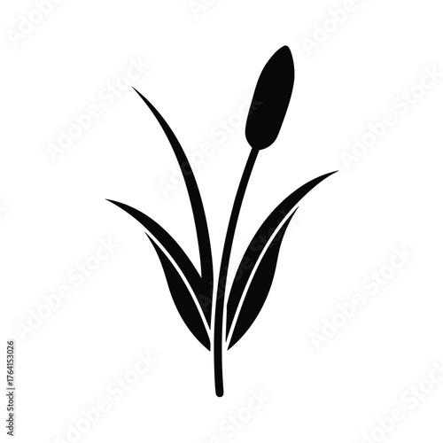 Bulrush Bud Icon Vector Illustration