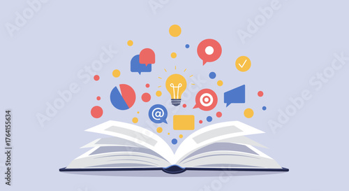 Inspiring business and education, where knowledge unfolds. Use for marketing, data analysis, or creative brainstorming. A modern concept that’s perfect for commercial use.