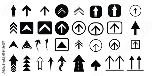 Up direction icon set. vector illustration